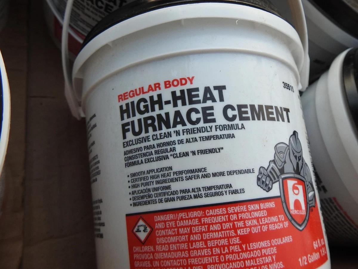 Lot of 6 - Hercules 35515 Furnace/Stove Cement, High Temp, 1/2 Gal