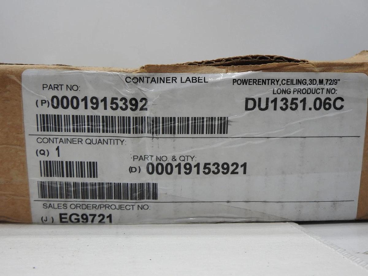 Herman Miller DU1351.06C Connect Power Entry, 4 Circuit DU1351 6' Long 3/8" Flex