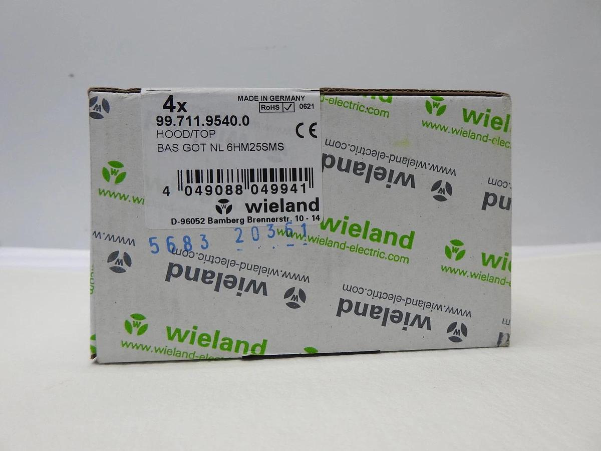 (4/pk) Wieland Electric 99.711.9540.0 HOOD/TOP BAS GOT NL 6HM25SMS - NEW!