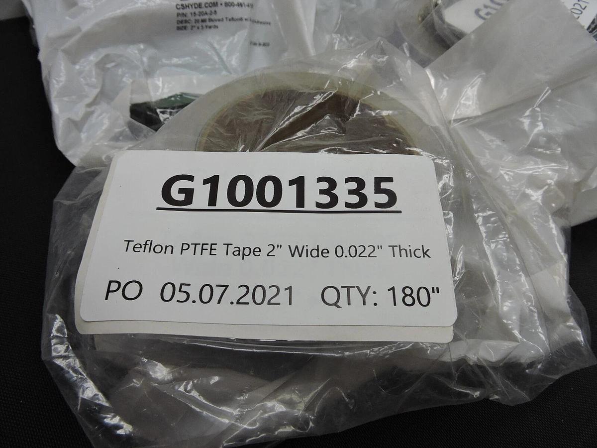(4) - CS Hyde 15-20A-2-5 20 Mil Skived Teflon w/ Acrylic Adhesive (2" x 5 Yards)