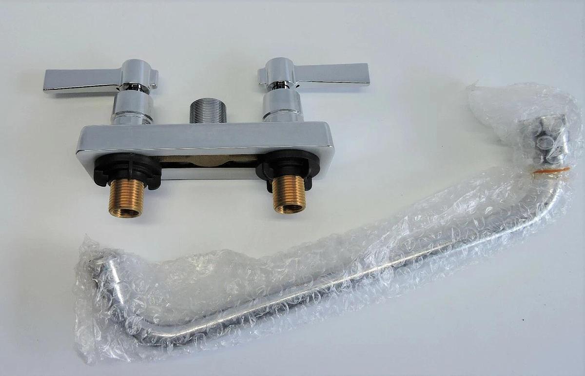 Advanced Tabco K-53 4" O.C Deck Mount Faucet 12" Swing Spout