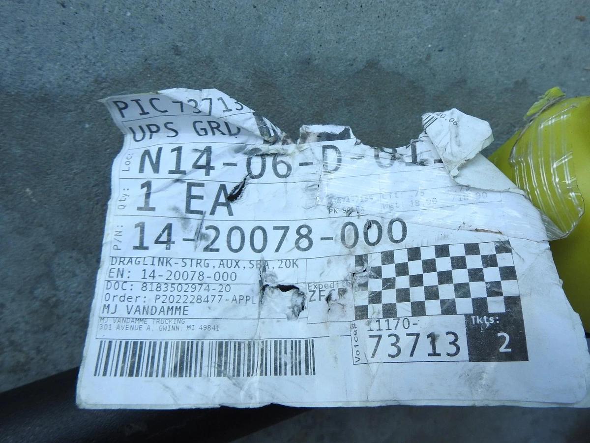 Freightliner 14-20078-000 Steering Drag Link AUX,SBA,20K - OEM NEW!