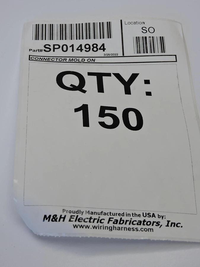 Lot of 150 - M&H Electric Fabricators Connector Mold on - Mold on Connector