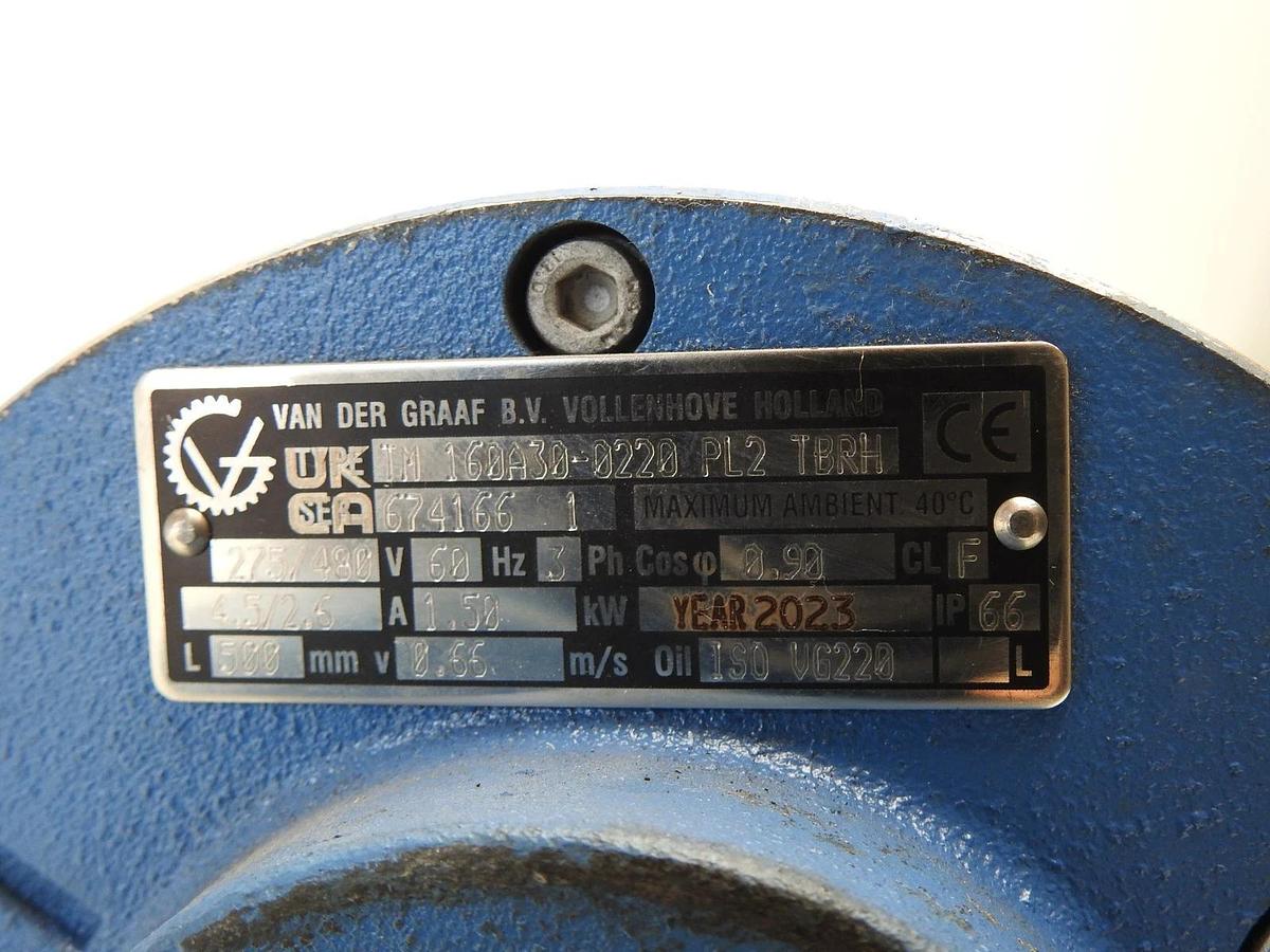 Van Der Graff TM160A30-0220 PL2TBRH Drum Motor TM160A30 TM160-30 - NOB NEW!