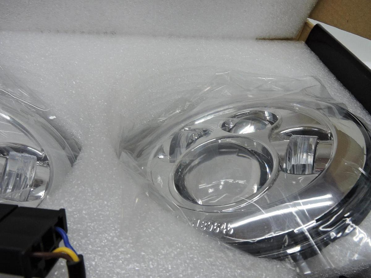 NEW! Heise HE-PSHL701 Jeep 7" Inch Round 6 Led Headlight Set Silver Front Face