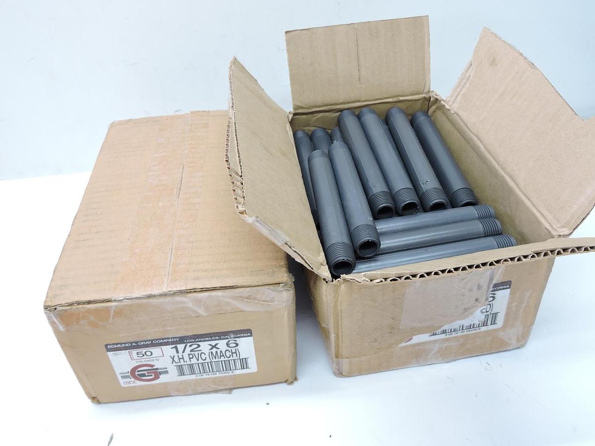 (Lot of 100) Edmund 1/2 x 6 X.H. PVC (MACH) 775040210 - NEW!