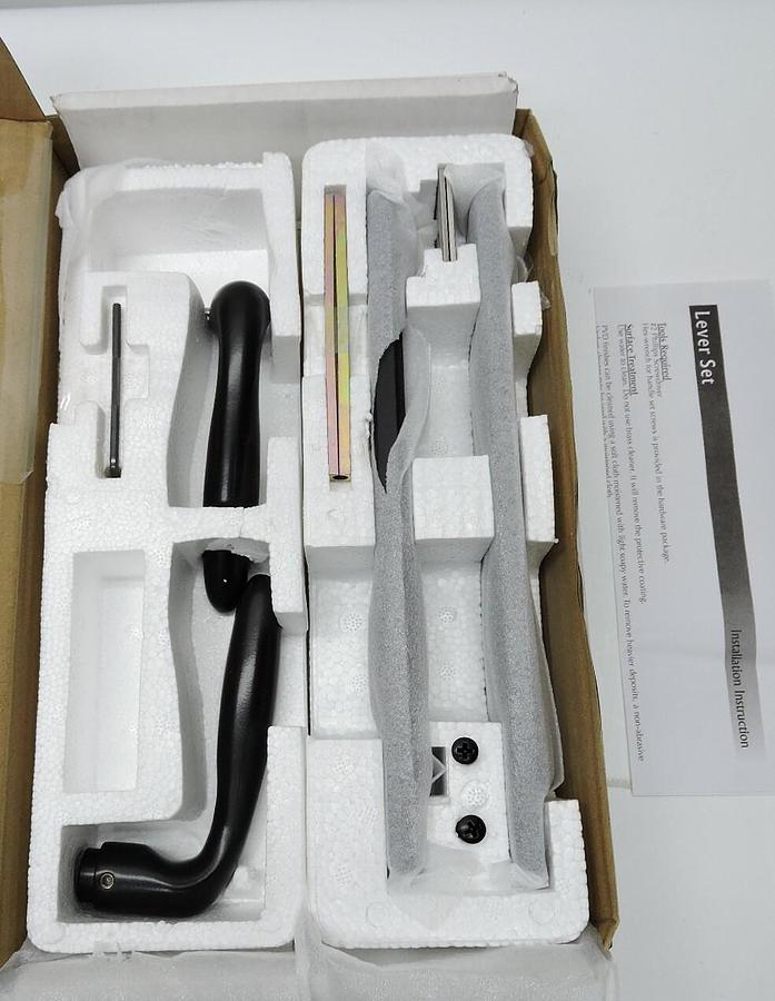 Ashland Hardware Passive Swing Trim Set 1 3/4" Door Half Rnd Contemporary Black