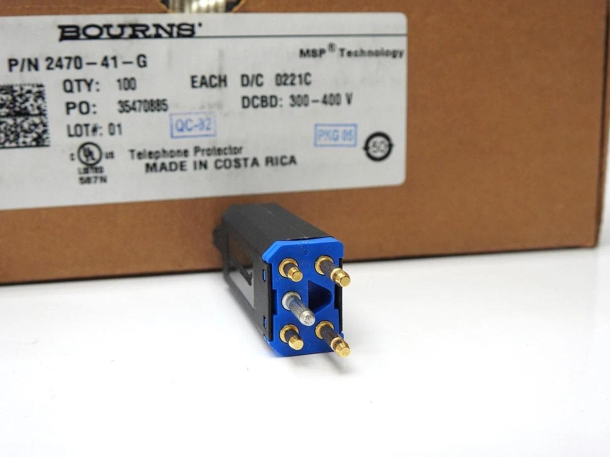 Box of 100 - Bourns 2470-41-G 5-Pin Gas Discharge Tube Protectors 2470 Series