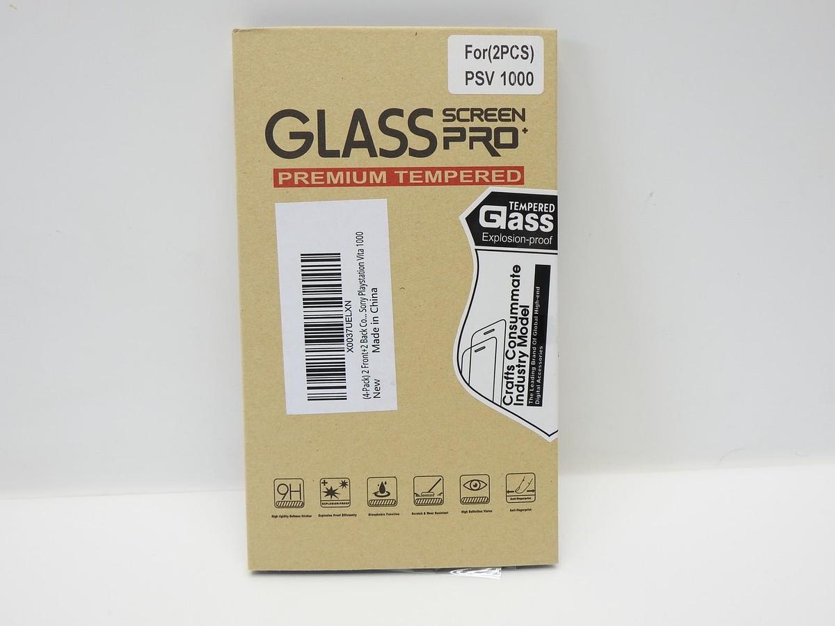 Sony Playstation Vita 1000 Screen Protector (4-pk) 2 Front+2 Back Tempered Glass