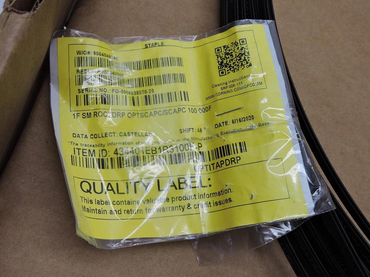 (Lot of 3) Corning 434401EB4R3100M 1F SM ROCTDRP OPTSCAPC/SCAPC (100 FT)