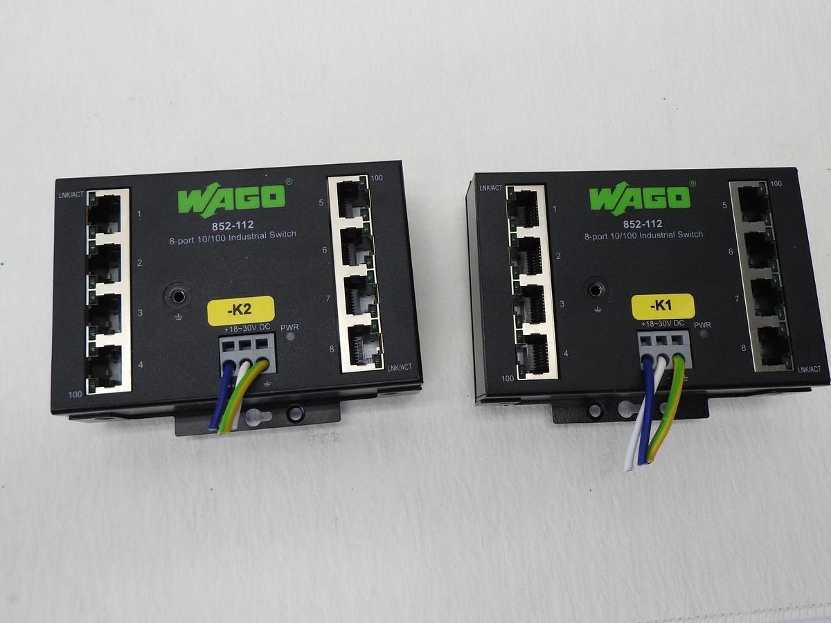 Lot of 2 - Wago 852-112 , 8-Port Industrial Ethernet Switch - NEW TAKEOUTS