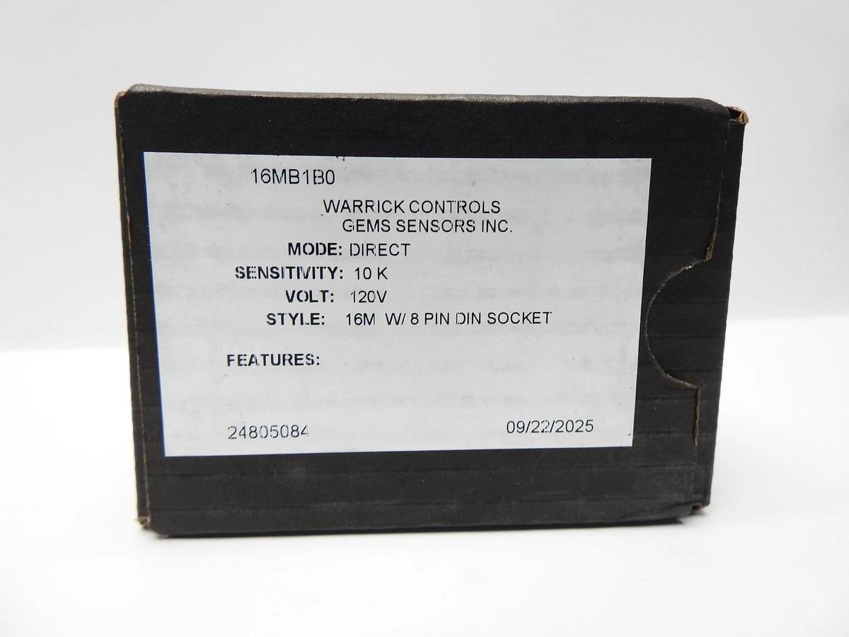 Warrick Controls 16MB1B0 Level Controller, Relay, 16M 8 Pin DIN Socket 120V NEW!
