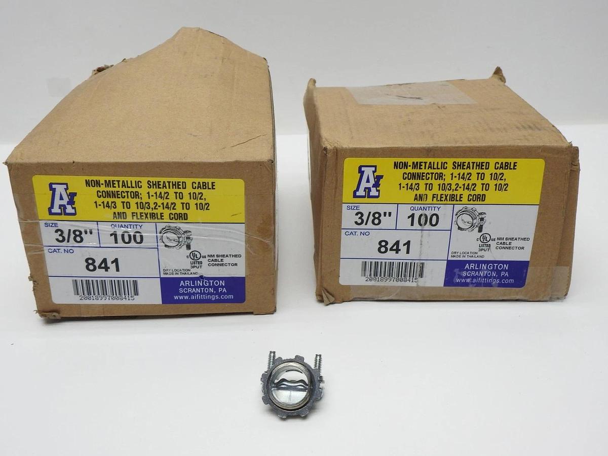 x200 Arlington 841 - 3/8" NMC Cable Connector LOT