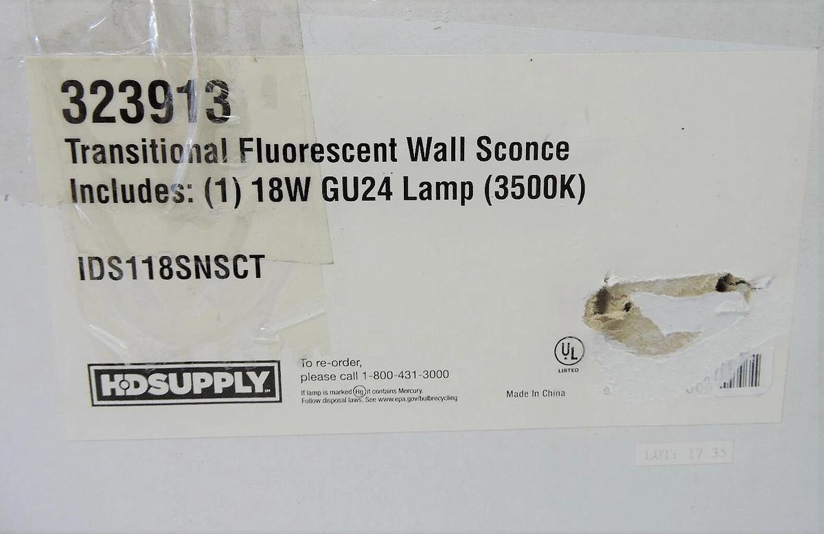 Seasons 323913-LED Wall Sconce, 15 W 120/277 V 1150 Lumens 50000 Hr LED Bulbs