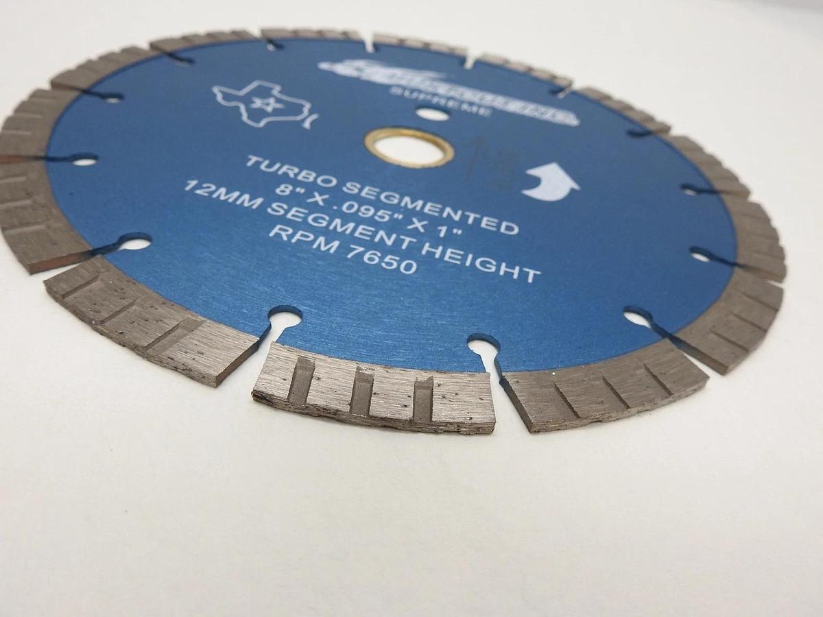 Just Cut inc Supreme Turbo Segmented 8"x.095"x 1" 12MM Segment Height Sintered