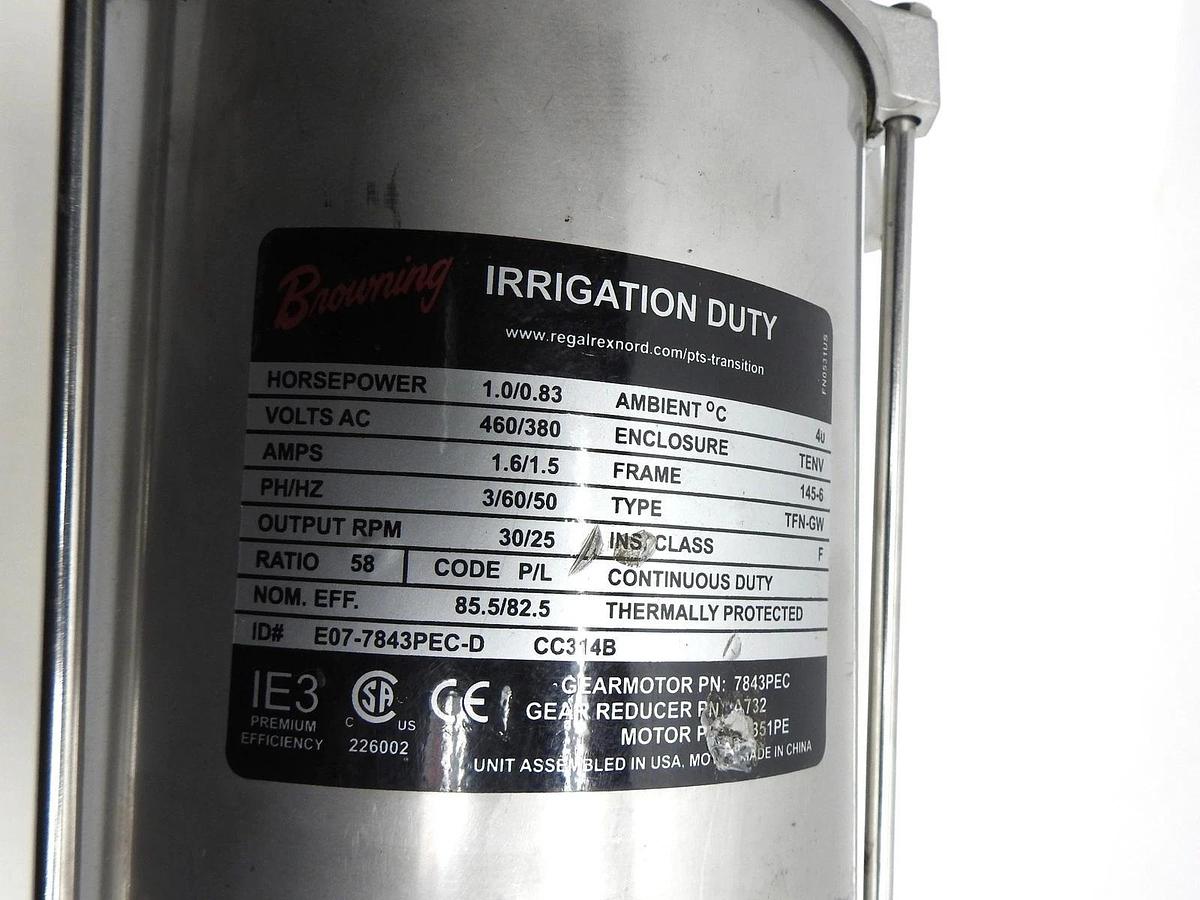 Browning Syncrogear Frame 6 Type 6W 1.0/.83 HP, 460/380V Ratio: 58 - NOB NEW!