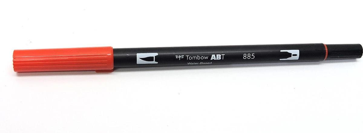 (Lot of 6) - Tombow 56603 Dual Brush Pen Art Marker, ABT 885 Warm Red - NEW!