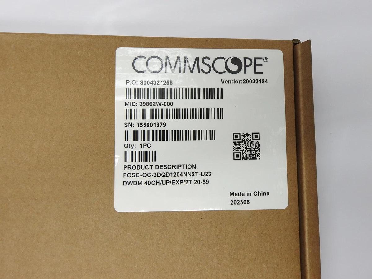 Commscope FOSC-OC-3DQD1204NN2T-U23 DWDM 40CH/UP/EXP/2T 20-59 39862W-000 TYPE D