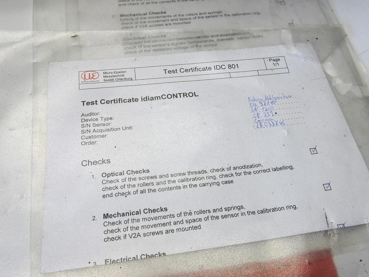 Micro Epsilon IdiamControl BlackBox IDC 801 4103047 IDC 802 E + Test Certificate
