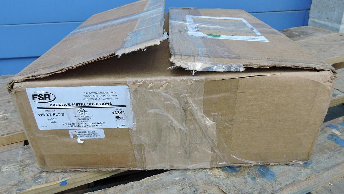 FSR WB-X2-PLT-B 12.38″×12.38″×4″ Back Box w/ Blank Plate - NOB NEW!