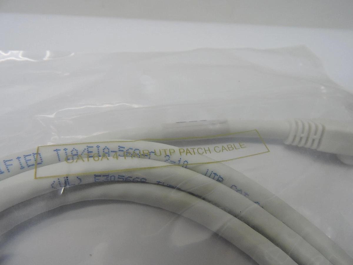 (10 PACK) CAT6A Male/Male RJ45 Patch Cable 5', 4 Pair UTP Patch Cable (WHITE)