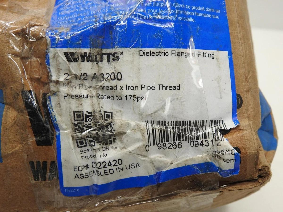 Watts 0822420 2-1/2" A3200 Dielectric Flanged Fitting - NOB NEW!
