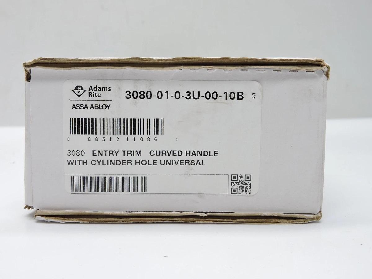 Adams Rite 3080-01-0-3U-00-10B Entry Trim Curved Handle w/Cylinder Hole NEW!