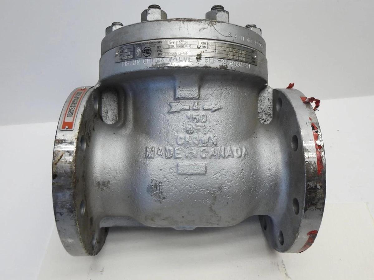 Crown Judd 4" Piston Check Valve 150, A21 WCC, A276 316/A350 Stream Flo API 6D