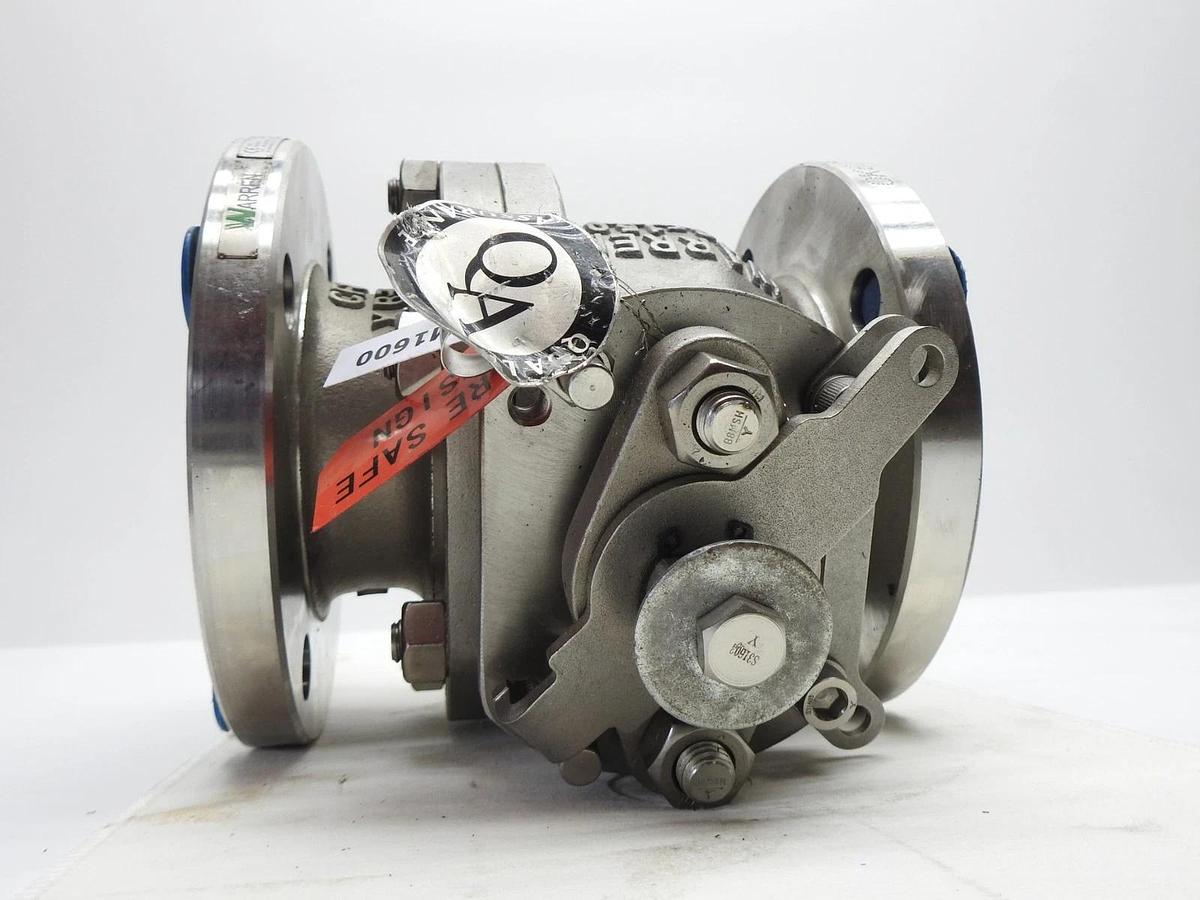 WARREN Stainless Steel Ball Valve 3" Class 150 RF Flanged CF8M Full Port Gear