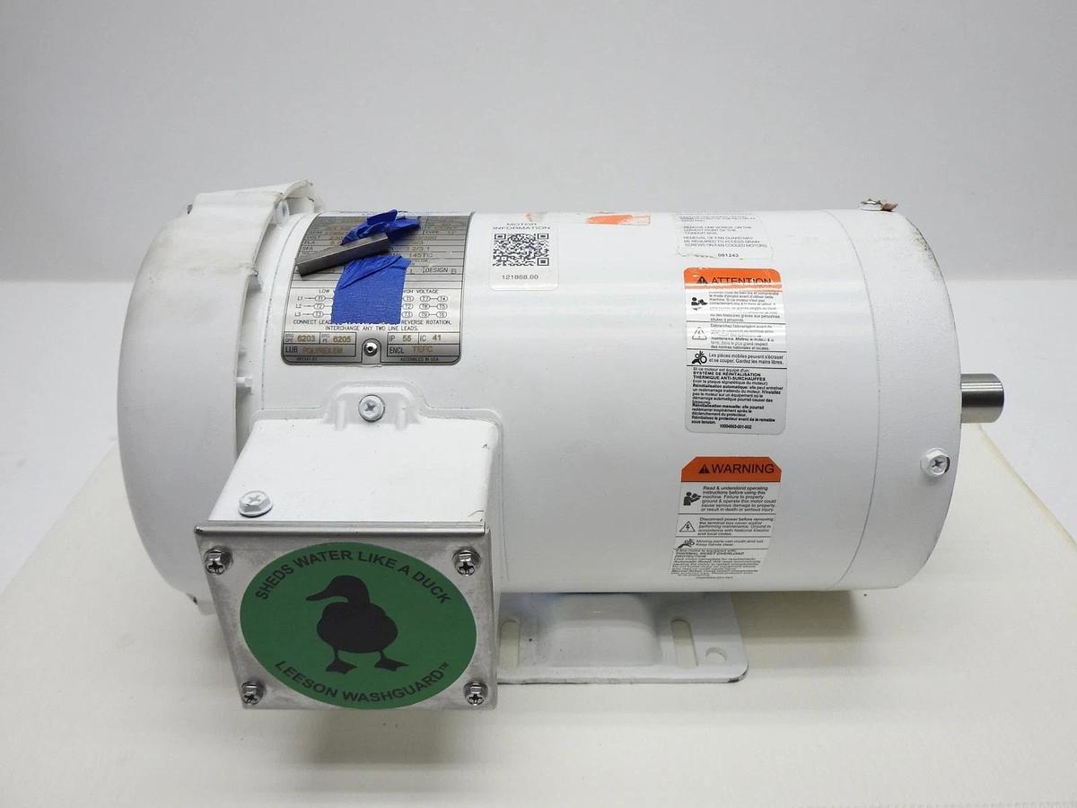 Leeson 121868.00 Electric Motor 2 HP 1800 Rpm 3PH 230/460 Volt 145TC Frame NEW