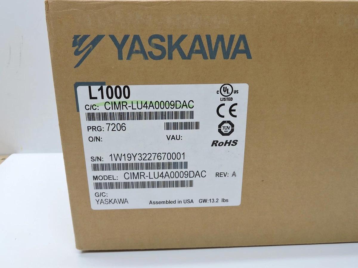 Yaskawa CIMR-LU4A0009DAC Elevator AC Drive L1000,480V 3PH,9.2A LU4A0009DAC - NEW