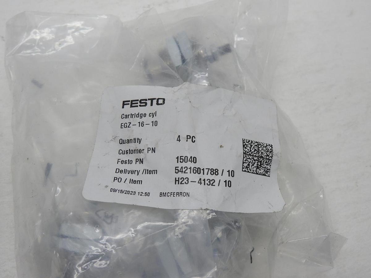 Lot of 4 - FESTO Thread bolt cylinder EGZ-16-10 15040 GENUINE OEM - NEW!