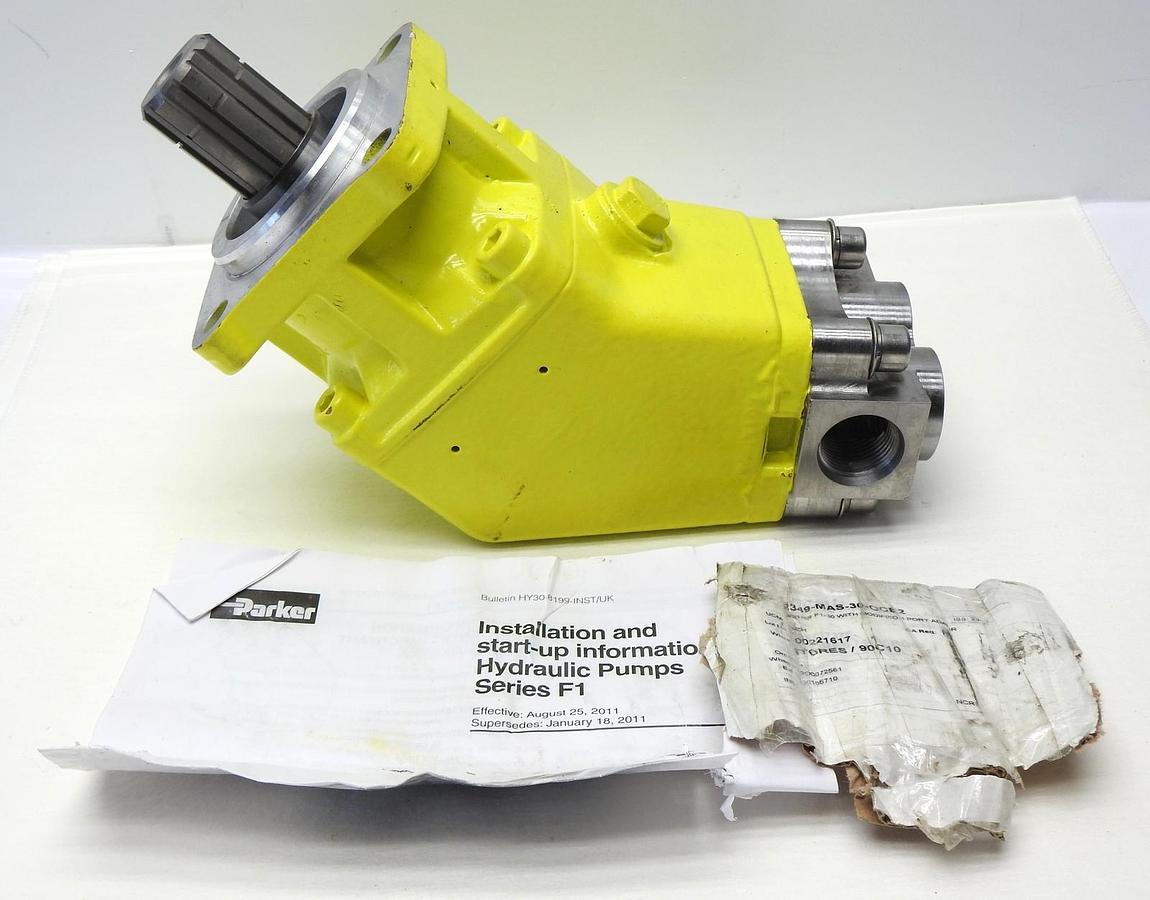 GENUINE Parker F1-30 Hydraulic Motor w/ Modified 4 Port Adapter Bent Axial F1 30