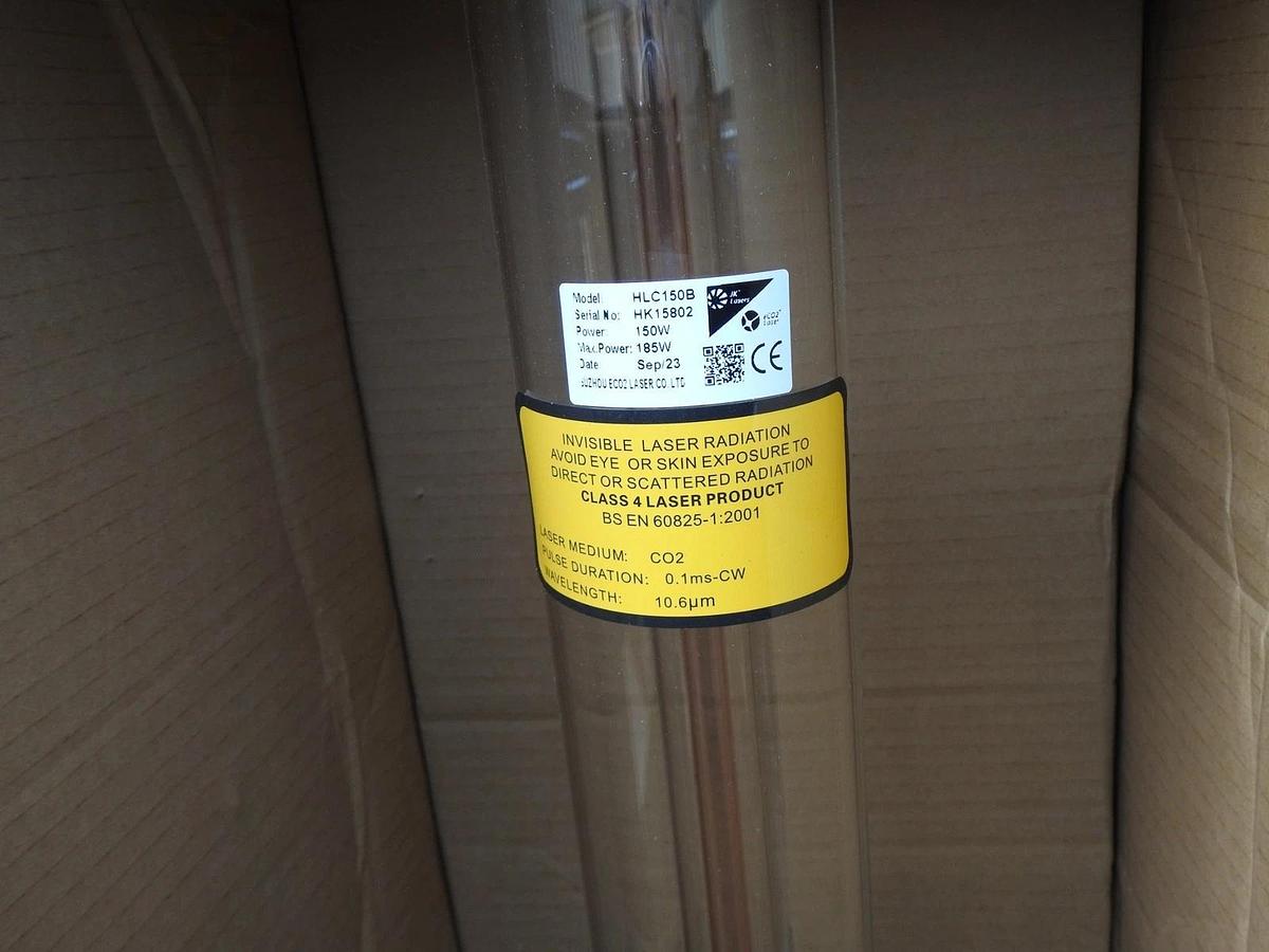 JK Lasers HLC150B 150W / 185W CO2 Laser Tube for Laser Engraving - NEW