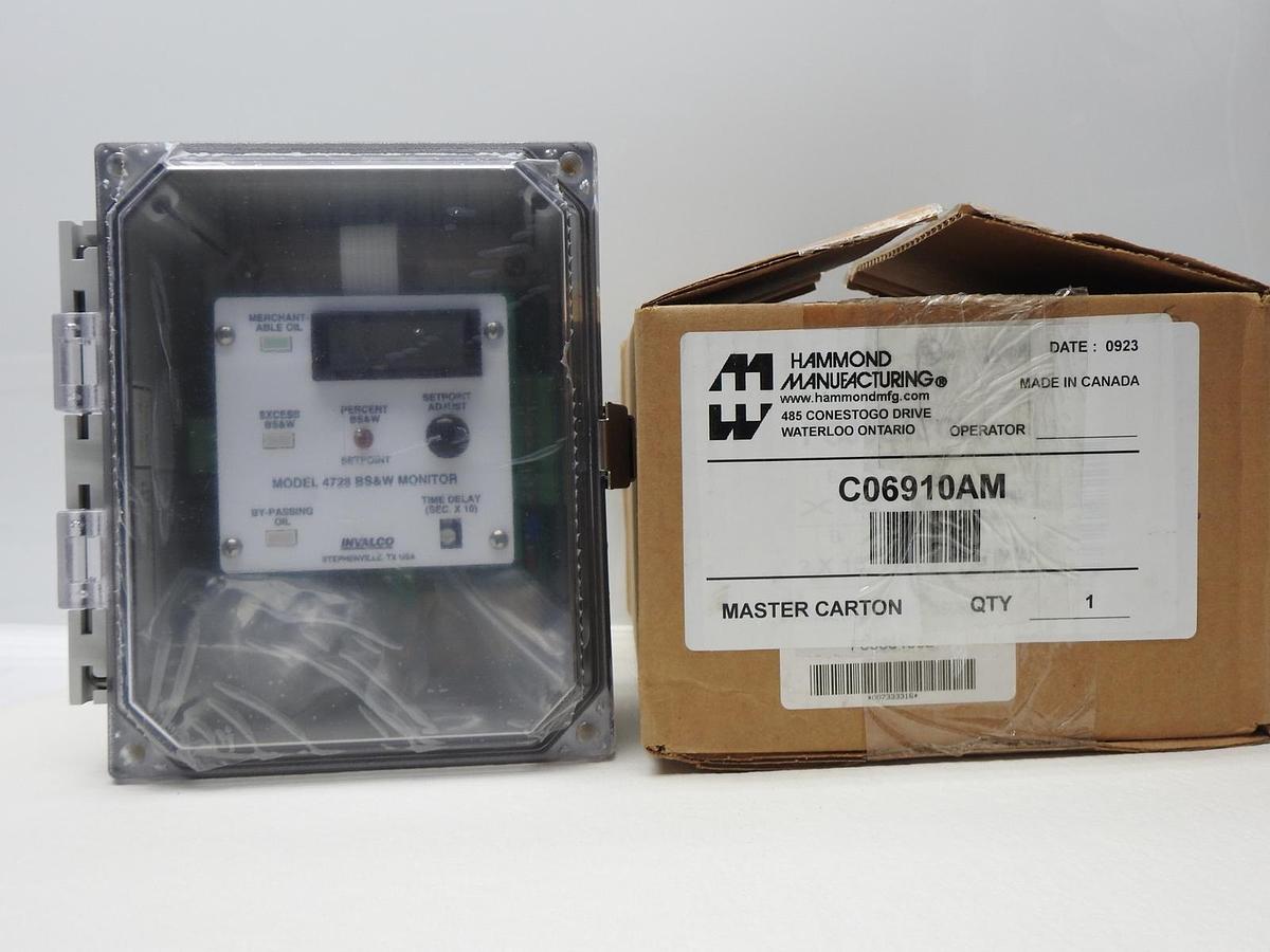 Hammond Manufacturing C06910AM Invalco Model 4728 BS&W Monitor - NEW!