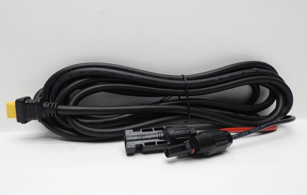 14 AWG Solar Charge Cable MC4 to XT60, 12Ft XT60 Connector BLACK CABLE 14AWG NEW