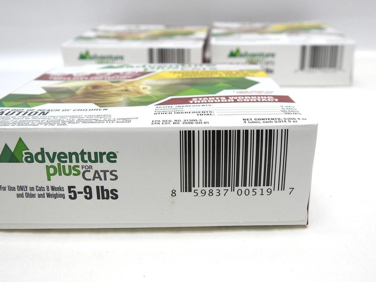(3 Boxes) Adventure Plus for Cats Cat Flea Medicine Topical Drops 5-9 Pounds 859837005197