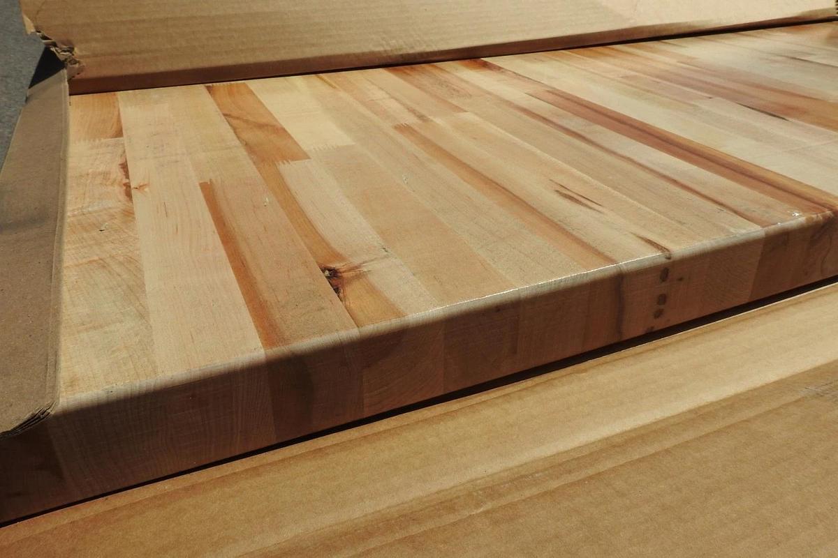 Lot of 7-Butcher Block Bench CounterTop MAPLE 2-1/4" THICK 4-Student 64"L x 54"W