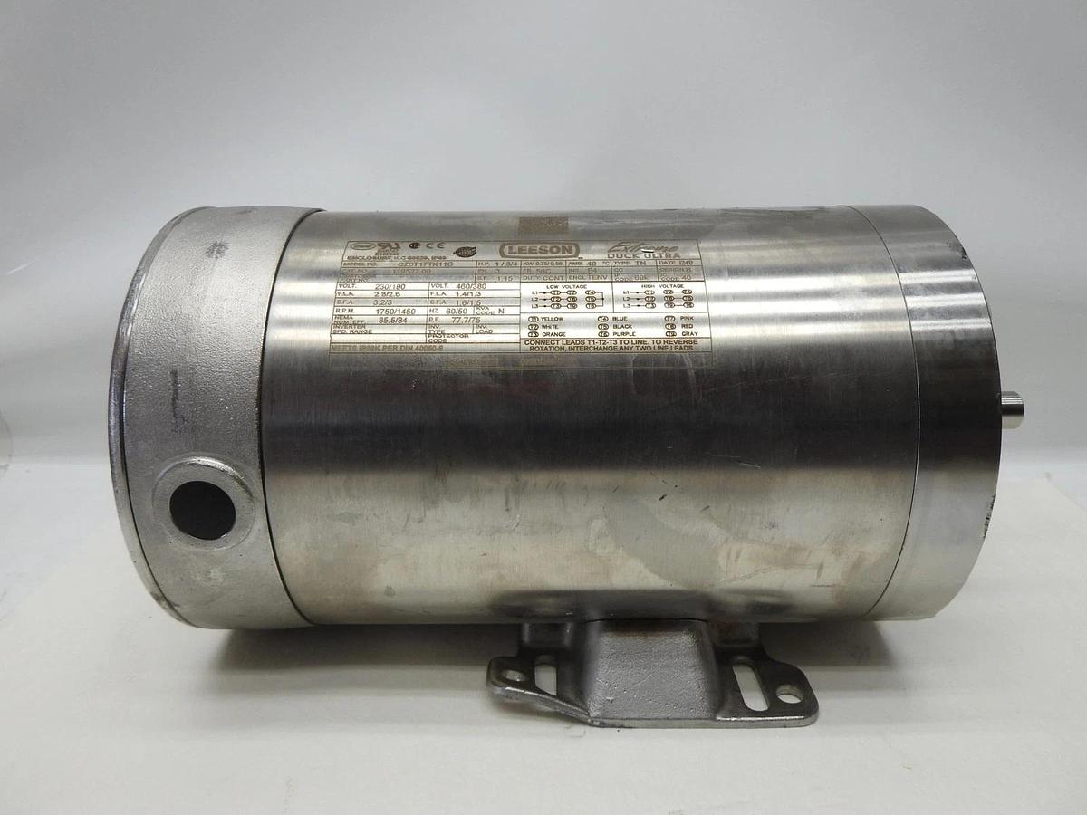 Leeson 119527.00 Stainless Washguard Series Electric Motor  1 Hp CZ6T17TK11C OEM