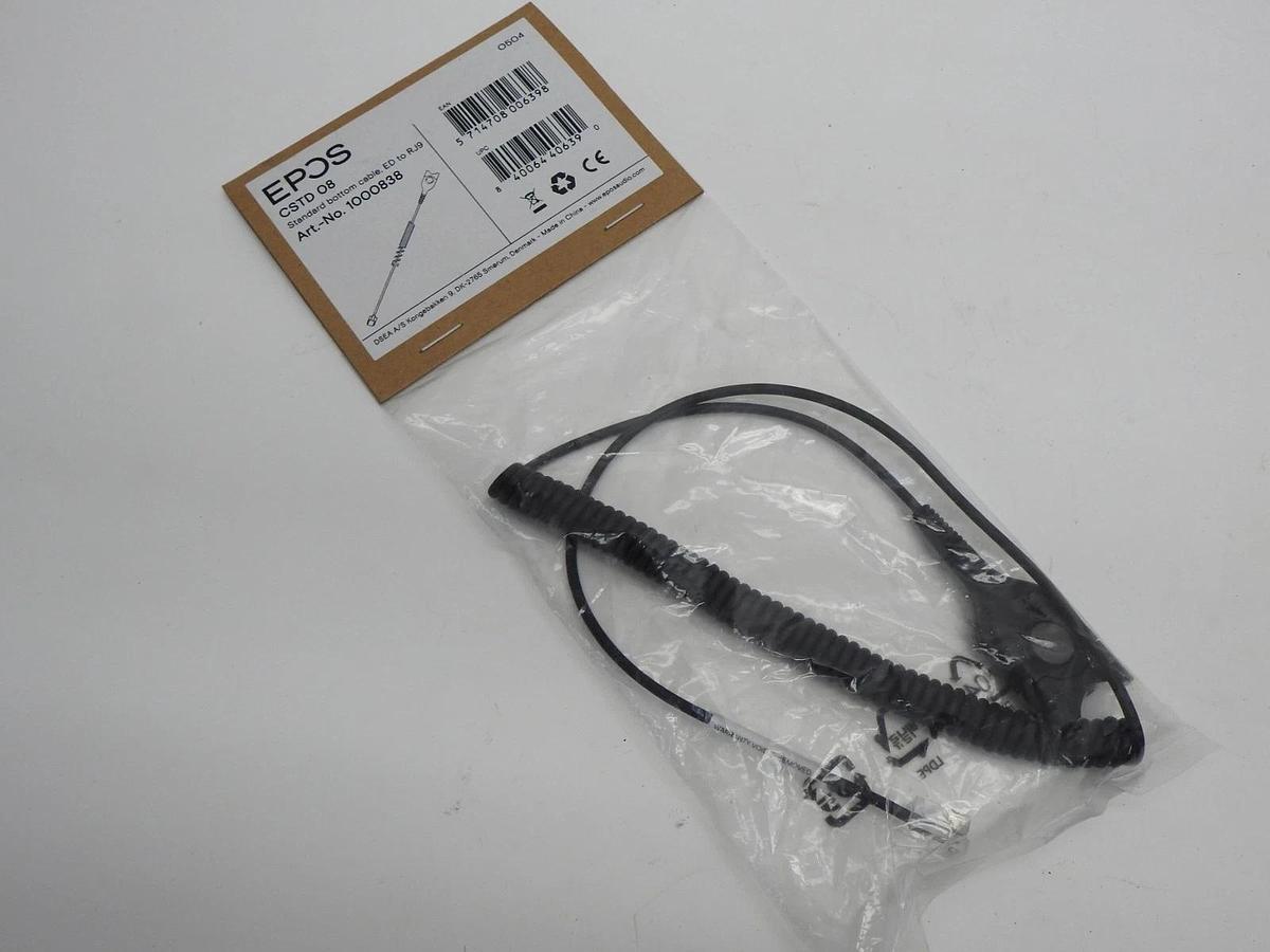 EPOS 1000838 CSTD08 Standard Bottom Headset Connection Cable ED to RJ9 - NEW!