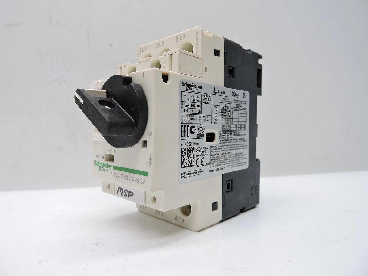 Schneider EGV2-P10H7 4-6.3A Circuit Breaker Motor Starter 3-Pole - NOB NEW!