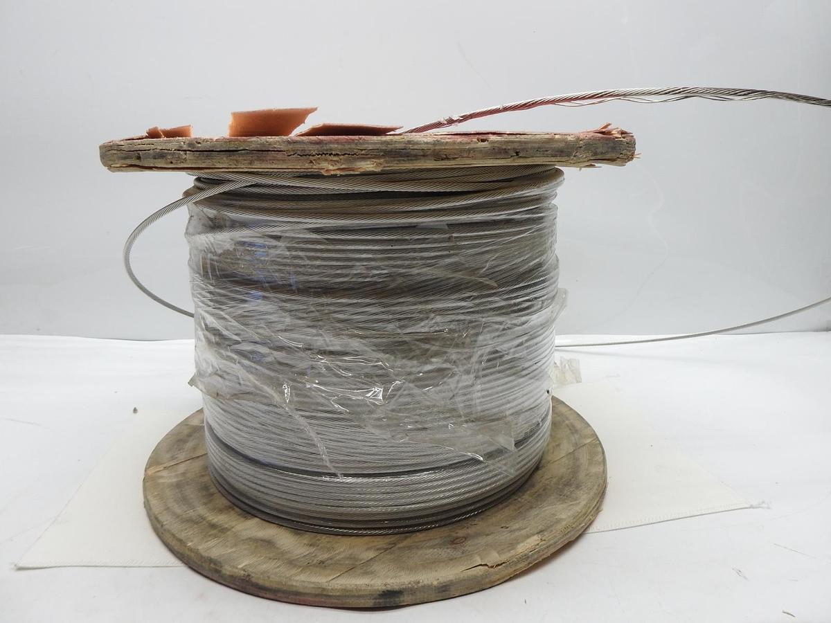 5000' Wire Rope 1x19 Stainless Steel AISI 316 1/8" DIA 5000 Foot Reel