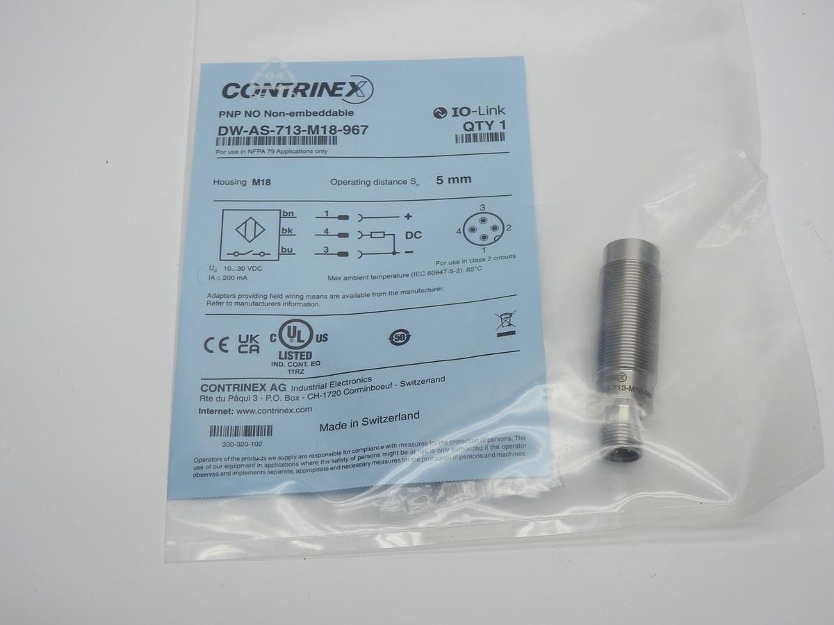 Contrinex DW-AS-713-M18-967 Inductive Proximity Sensor - NEW!