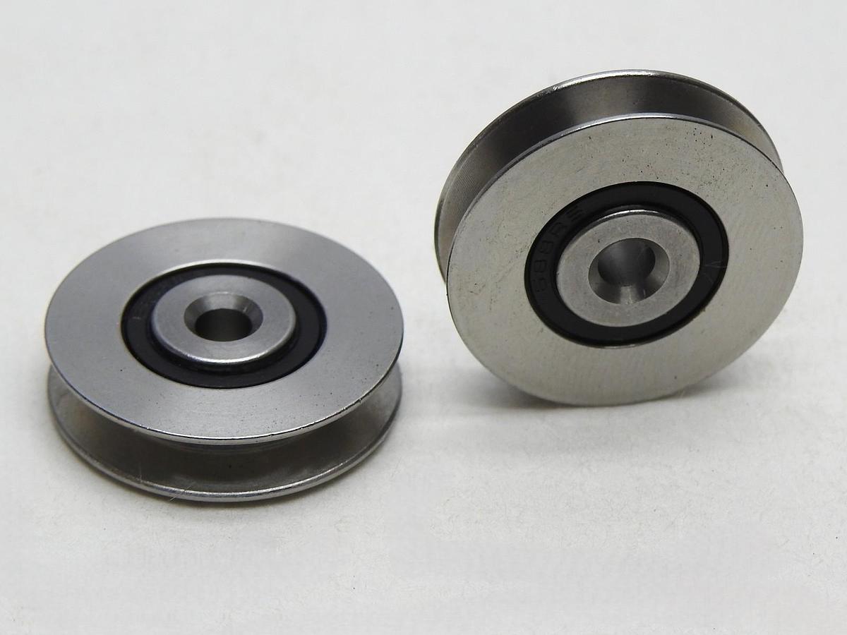 V-Groove Bearing Guide Roller Pulley Wheel 25.4mm OD x 7mm W x 3mm ID 688RS