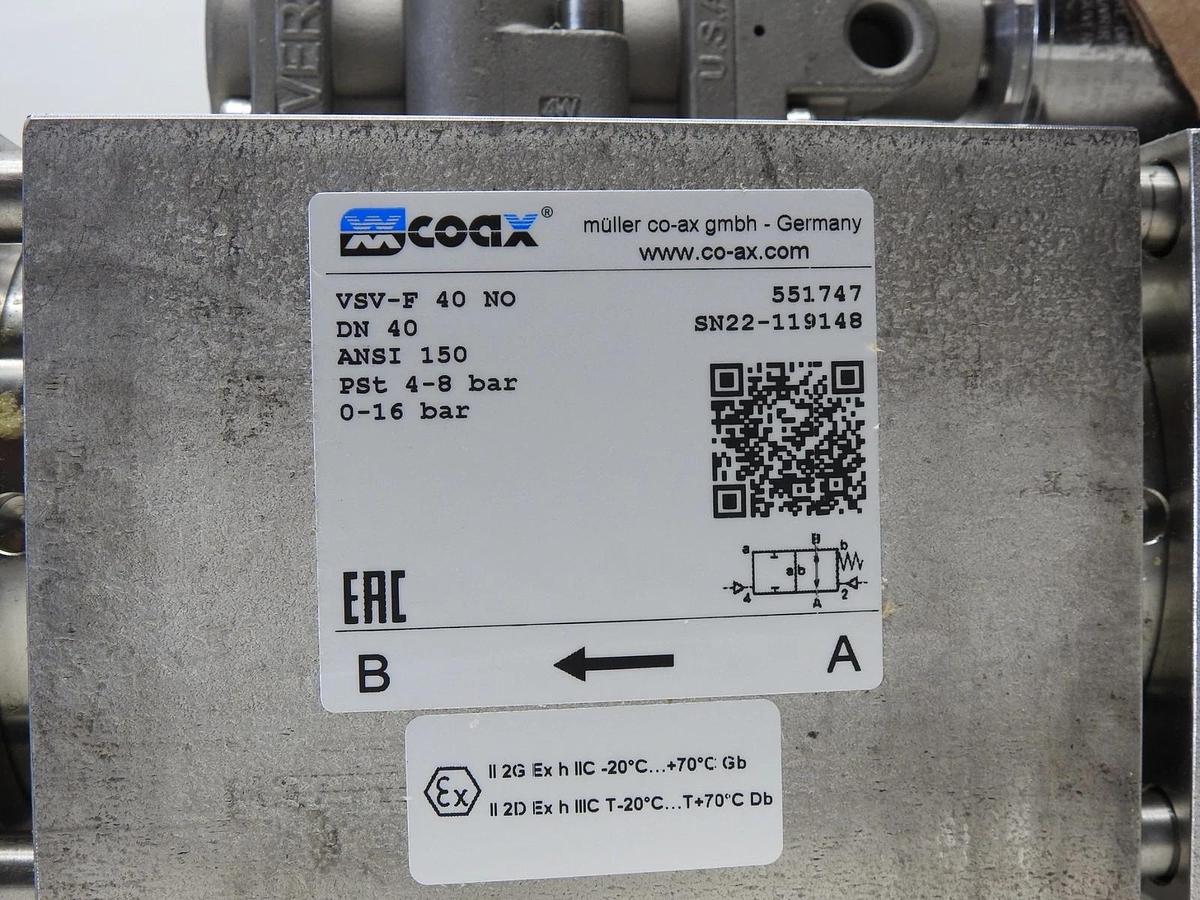 XX COAX VSV-F 40 NO Muller Co-AX Externally Controlled Valve - NOB NEW!