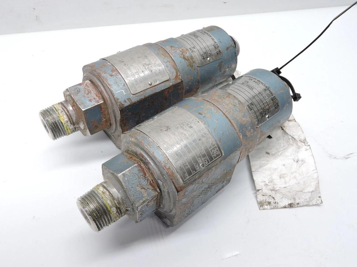 (Lot of 2) - Mercer Valve  91-M2C61P1541 3/4" Pressure Relief Valve