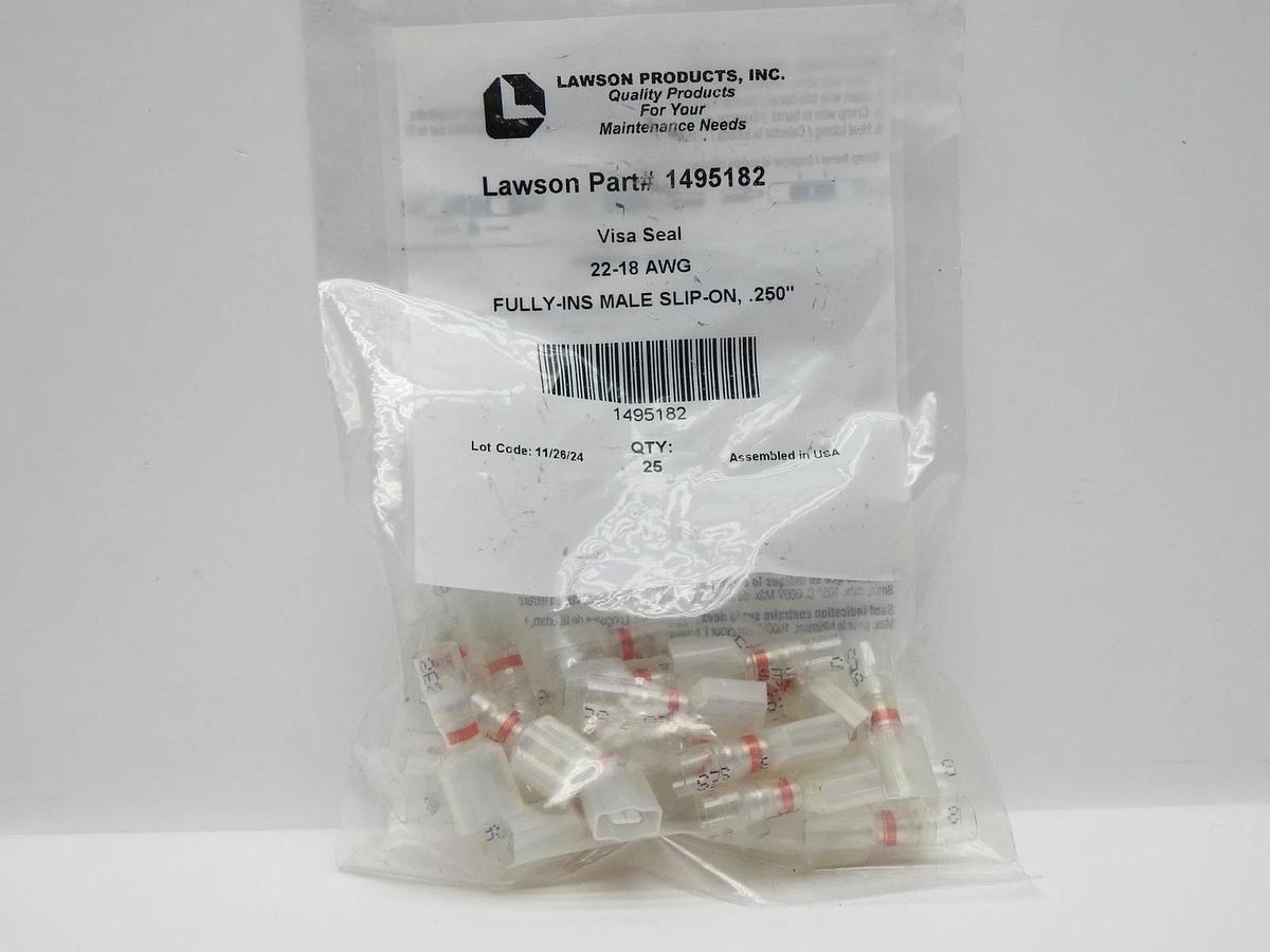 (25/pk) Male Quick Slide Disconnector Fully Insulated, 22 to 18 AWG, 1/4" Tab