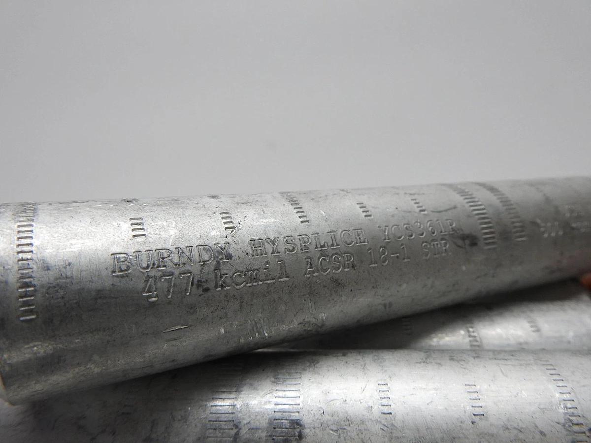 12/pk Burndy YCS361R Hysplice Jumper Sleeve, 8-1/4" Length 477 ACSR, 500 Alum