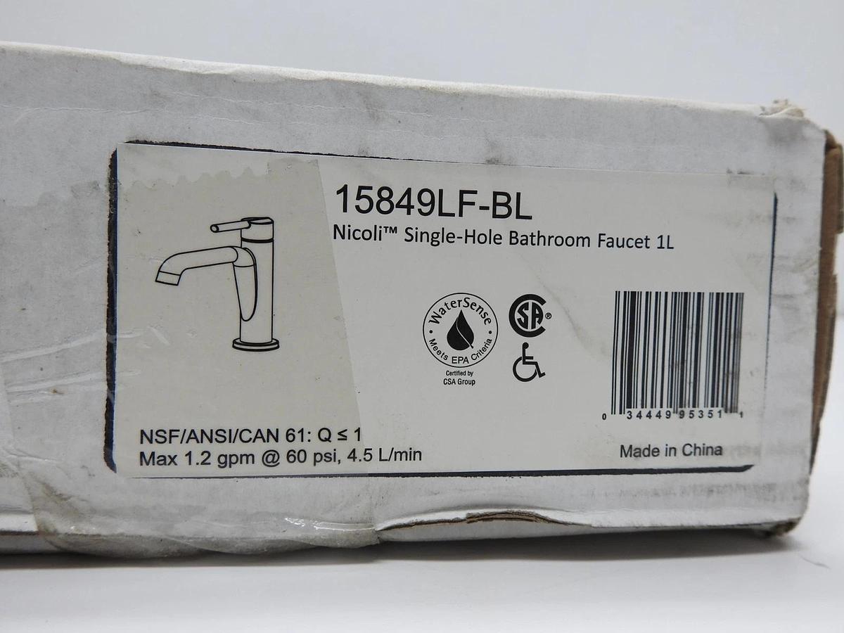 DELTA 15849LF-BL Matte Black Nicoli Single Hole Single-Handle Bathroom Faucet