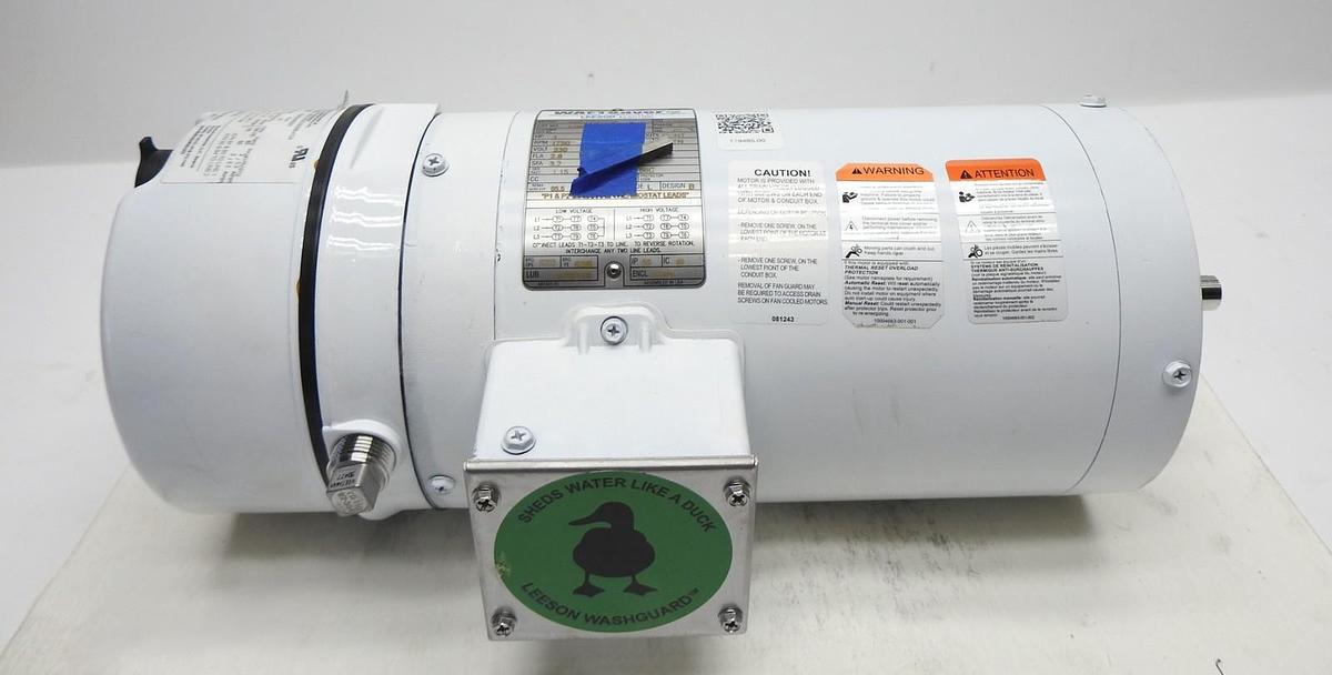 LEESON 119485.00 C6T17VC73A Brake Motor 1 HP, 3 Phase Stearns 105602480001 NEW